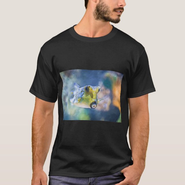 Camiseta Pintura digital de pez caja (Anverso)