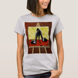 Camiseta Pintura digital de una pintura de Stiletto Negro