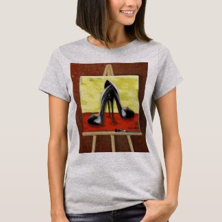 Camiseta Pintura digital de una pintura de Stiletto Negro