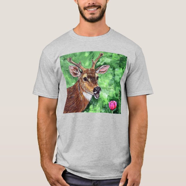 Camiseta Pintura divertida de ciervos (Anverso)