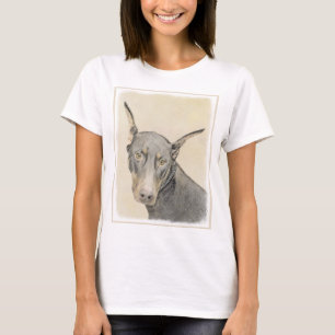 Camiseta Pintura Doberman Pinscher - Original Dog Art