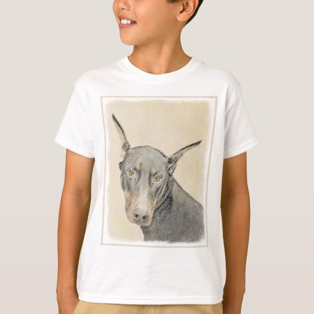 Camiseta Pintura Doberman Pinscher - Original Dog Art (Anverso)