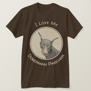 Camiseta Pintura Doberman Pinscher - Original Dog Art