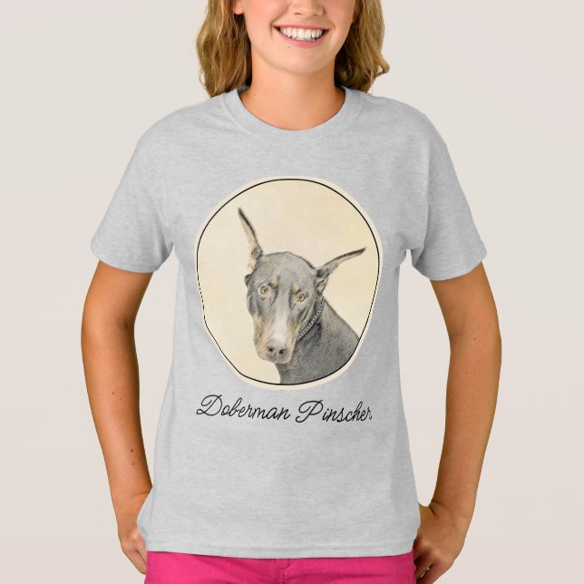 Camiseta Pintura Doberman Pinscher - Original Dog Art T-Sh (Anverso)