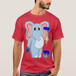 Camiseta Pintura elefante Pinza Pintura Pinza Cubo de pintu