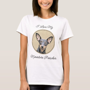 Camiseta Pintura en miniatura de Pinscher Cute arte origina