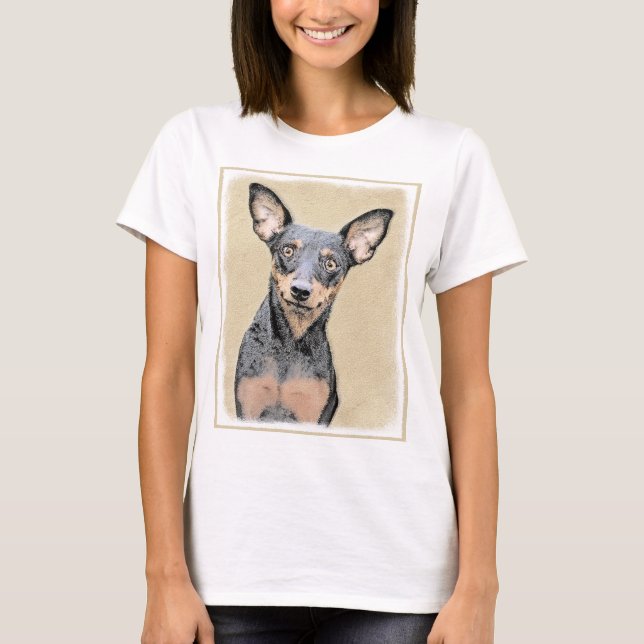 Camiseta Pintura en miniatura de Pinscher Cute arte origina (Anverso)