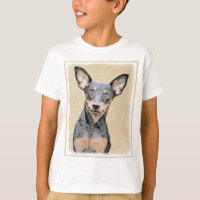 Pintura en miniatura de Pinscher Cute arte origina