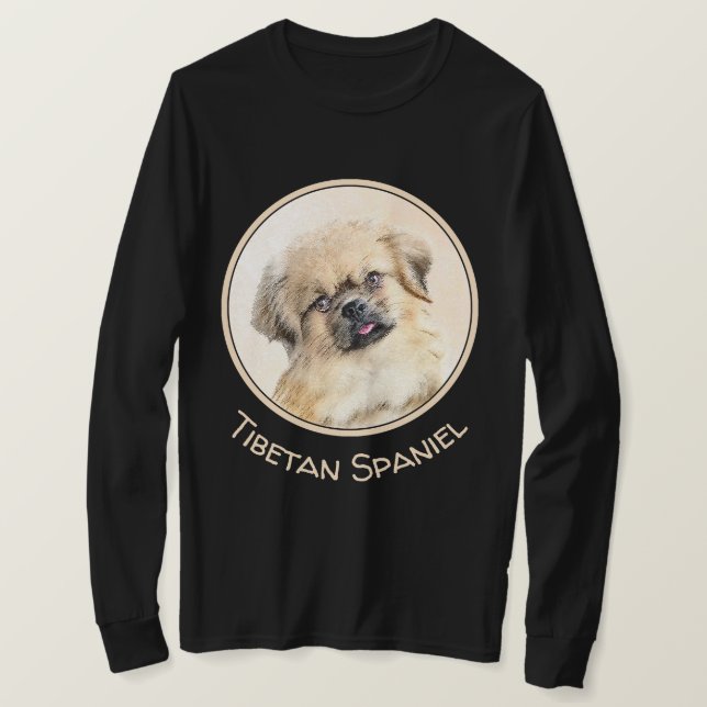 Camiseta Pintura española tibetana - Arte de perro original (Anverso del diseño)