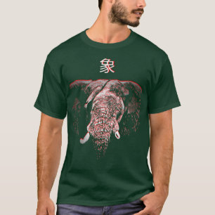 Camiseta Pintura espeluznanteAni peligroso elefante salvaje