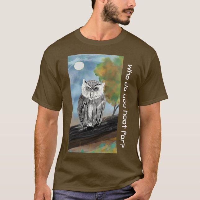 Camiseta Pintura estacional de búho en la naturaleza se mar (Anverso)
