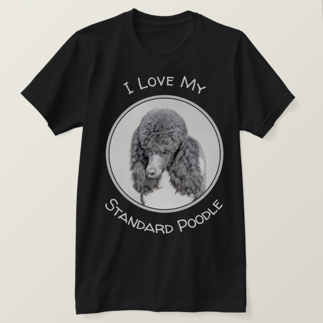 Camiseta Pintura estándar de pop negro - Arte de perro (Anverso del diseño)