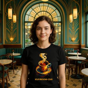 Camiseta Pintura expresionista de la Copa del Café Espresso