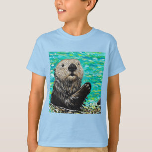Camiseta Pintura feliz de orugas de mar