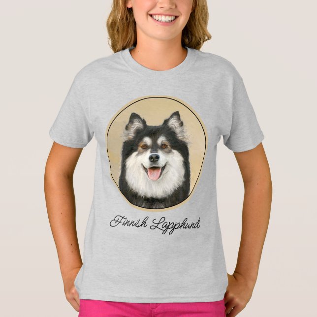 Camiseta Pintura finlandesa de Lapphund - Arte de Perro ori (Anverso)