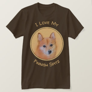 Camiseta Pintura finlandesa de Spitz - Arte de perro origin