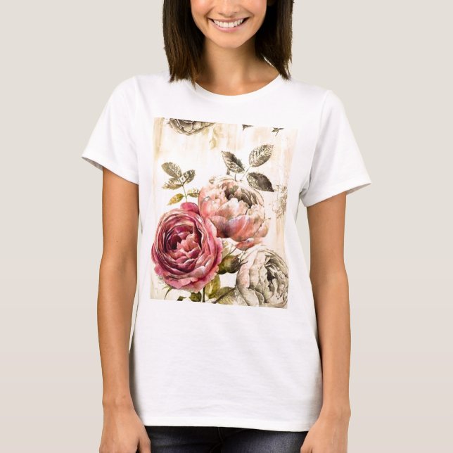 Camiseta Pintura floral del Victorian hermoso (Anverso)