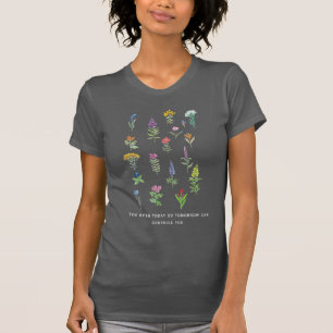 Camiseta Pintura floral en acuarela con cita