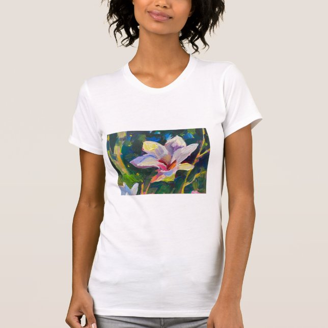 Camiseta Pintura florida de Magnolia (Anverso)
