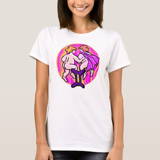 Camiseta Pintura gemini con símbolo al estilo de los años 7 (Anverso)
