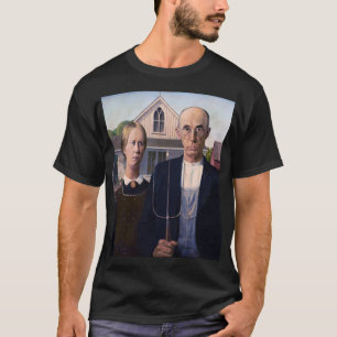 Camiseta Pintura gótica estadounidense de Grant Wood