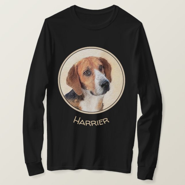 Camiseta Pintura Harrier - Arte Perro Original Cuto (Anverso del diseño)