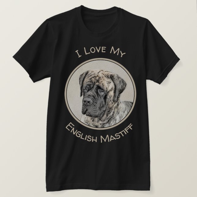 Camiseta Pintura inglesa de castiff (Brindle) - Arte de per (Anverso del diseño)