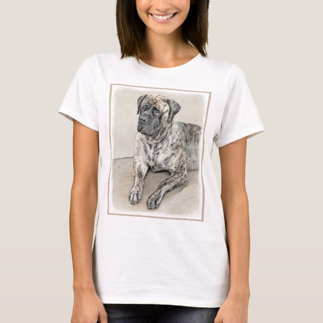 Camiseta Pintura inglesa de castiff (Brindle) - Arte de per (Anverso)