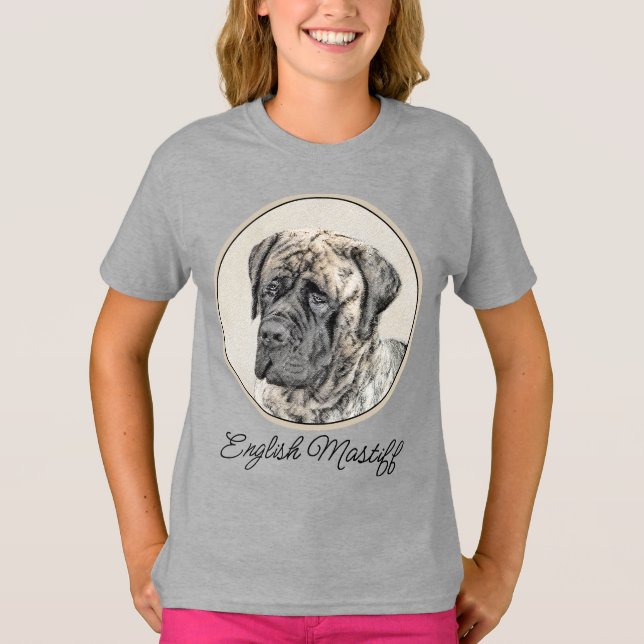 Camiseta Pintura inglesa de escarabajo (Brindle) - Perro Ar (Anverso)