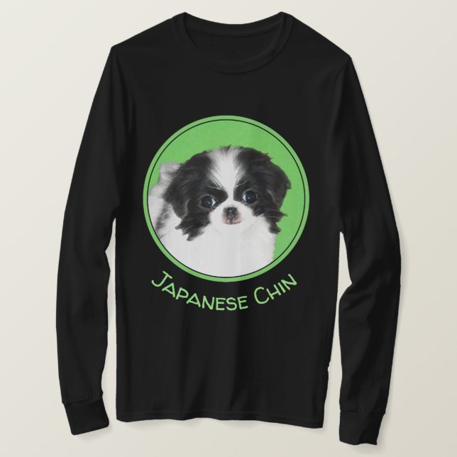 Camiseta Pintura japonesa de cachorro con chin - Arte origi (Anverso del diseño)