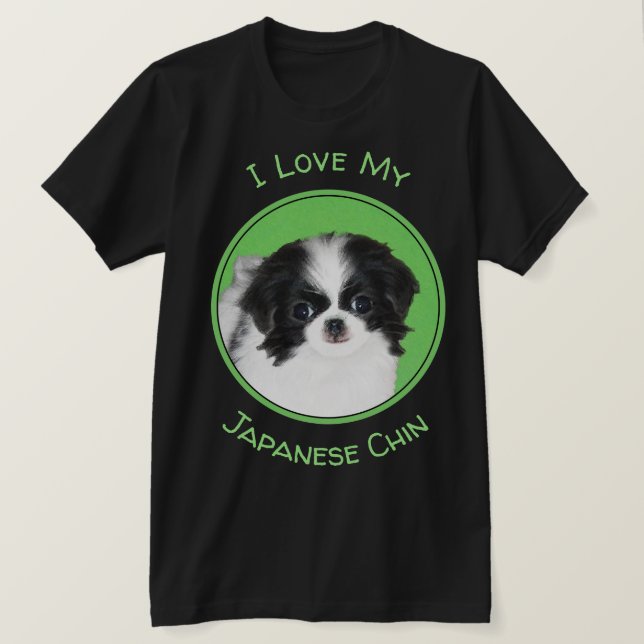 Camiseta Pintura japonesa de cachorro con chin - Arte origi (Anverso del diseño)
