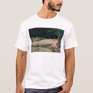 Camiseta Pintura japonesa del espejo que muestra a un chica