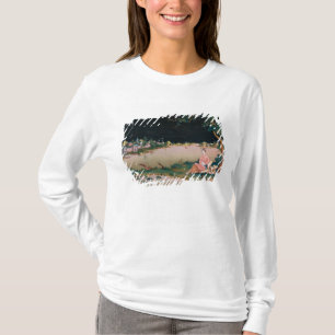 Camiseta Pintura japonesa del espejo que muestra a un chica