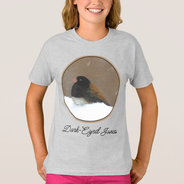 Camiseta Pintura Junco de Ojos Oscuros - Arte de Aves Origi (Anverso)