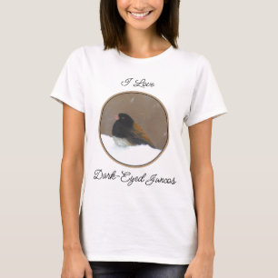 Camiseta Pintura Junco de Ojos Oscuros - Arte de pájaro ori