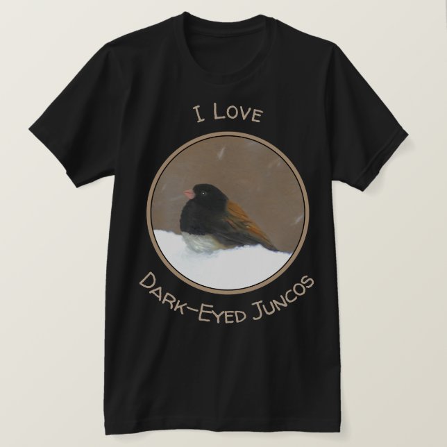 Camiseta Pintura Junco de Ojos Oscuros - Arte de pájaro ori (Anverso del diseño)