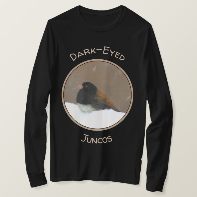 Camiseta Pintura Junco de Ojos Oscuros - Arte de pájaro ori (Anverso del diseño)