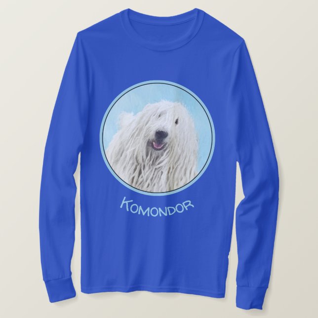 Camiseta Pintura Komondor - Arte Perro Original. (Anverso del diseño)