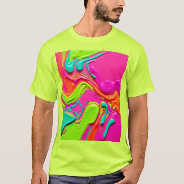 Camiseta Pintura líquida vibrante (Anverso)