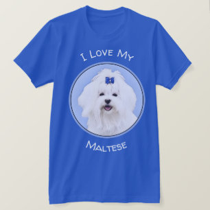Camiseta Pintura maltesa - Arte de perro original muy lindo