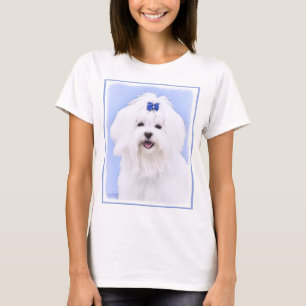Camiseta Pintura maltesa - Arte de perro original muy lindo