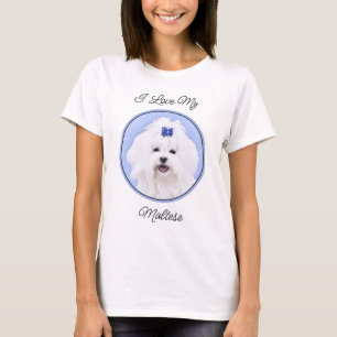 Camiseta Pintura maltesa - Arte de perro original muy lindo