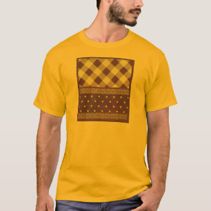Camiseta Pintura morada de damasco floral de punto de polka