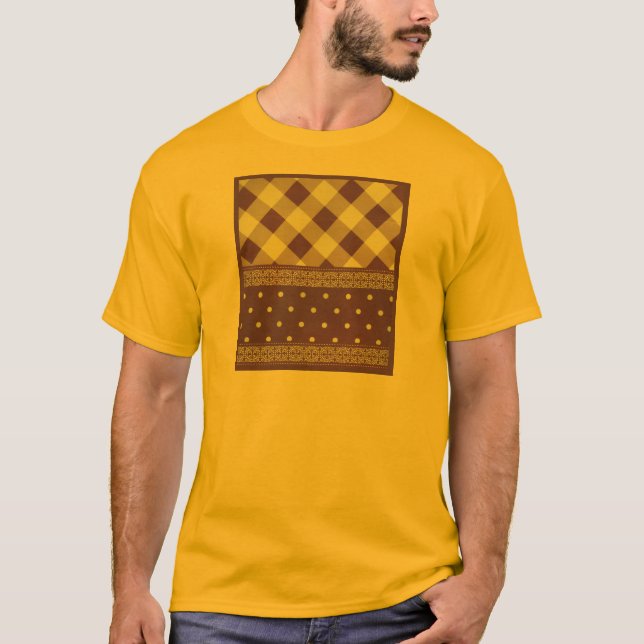 Camiseta Pintura morada de damasco floral de punto de polka (Anverso)