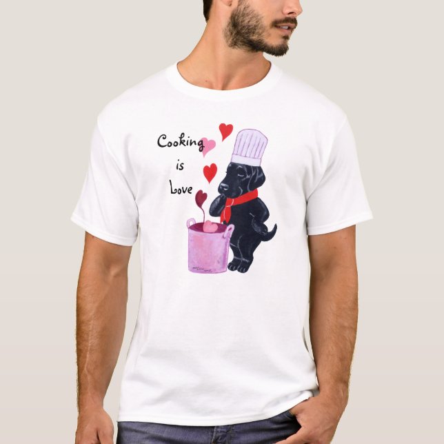 Camiseta Pintura negra del cocinero de Labrador (Anverso)