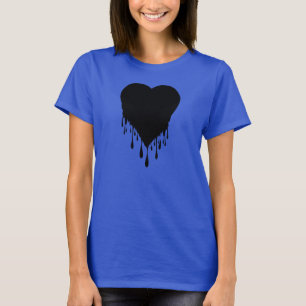 Camiseta Pintura negra del goteo del corazón