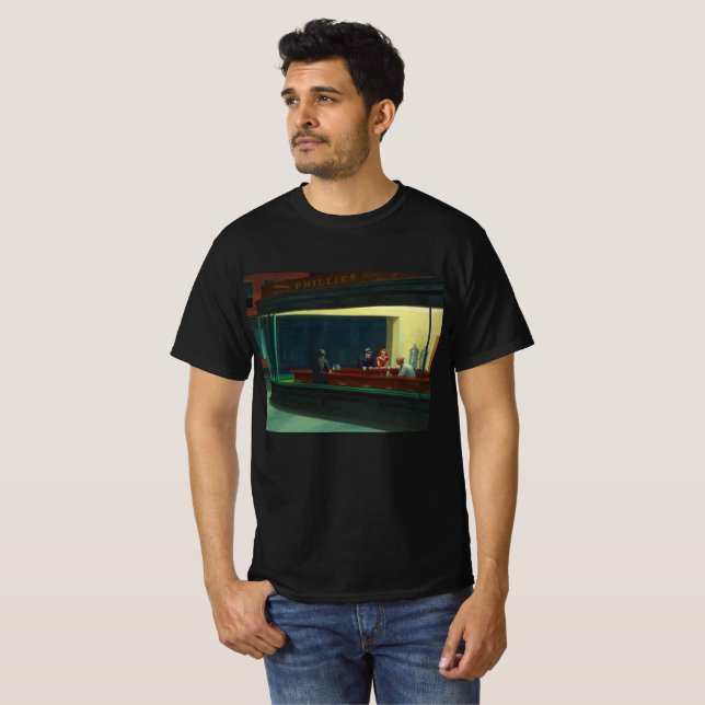 Camiseta Pintura Nighthawks de Edward Hopper  (Anverso completo)