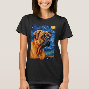 Camiseta Pintura nocturna Starry de Perro Bullmastiff