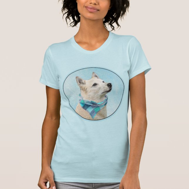 Camiseta Pintura noruega de Buhund - Arte original de perro (Anverso)