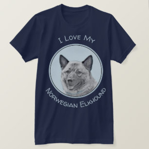Camiseta Pintura noruega de elkhound - Arte original de per